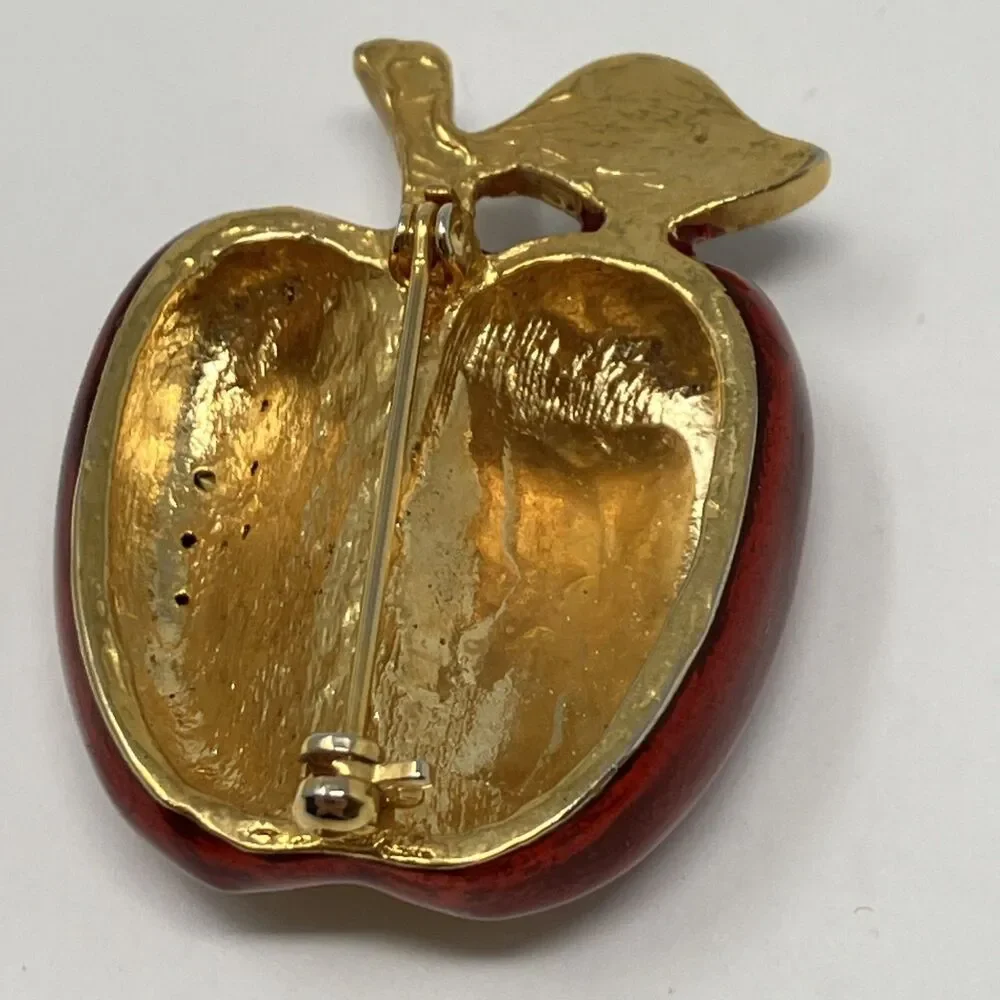 Apple pin brooch