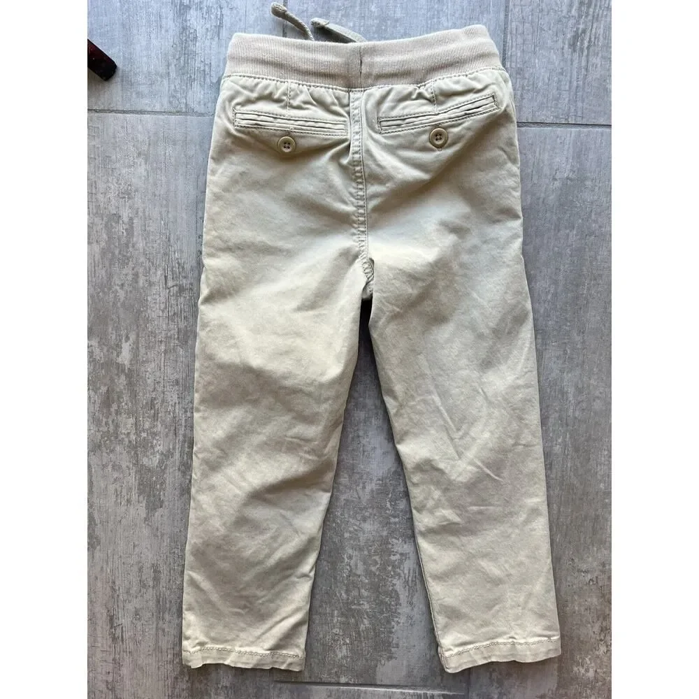 BABY GAP Toddler Boys Khaki Chino Elastic Waist Pants School Casual Dressy 4T 4