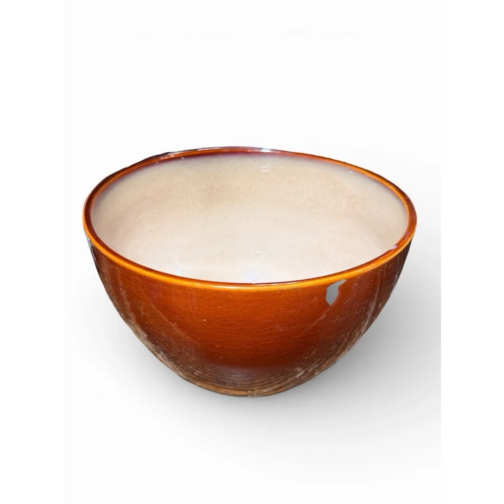 Sango Nova Brown Ceramic Bowl Dishwasher Microwave Safe 9.5‎ Inch X 6 Inch