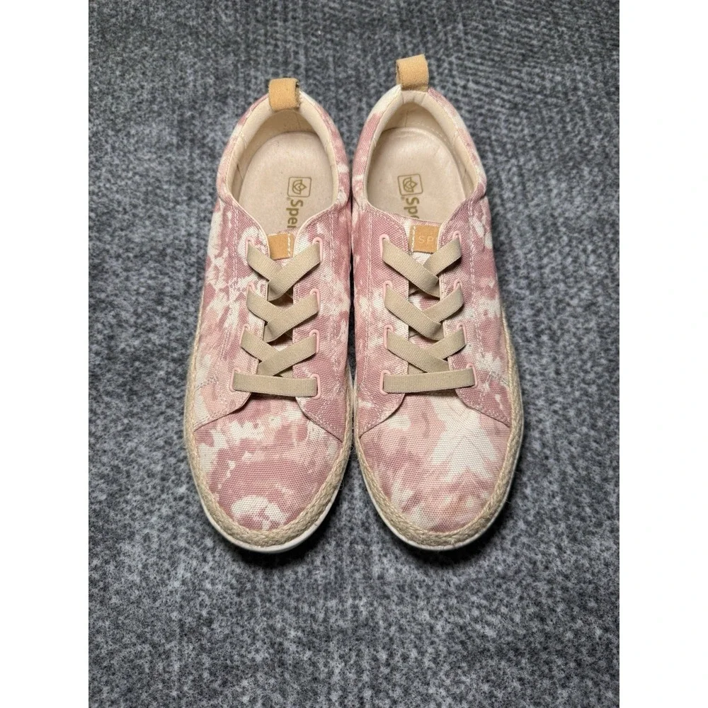 Spenco Women's 11 D WIDE Tie Dye Blush Orthotic Lace Slip-On‎ Sneaker Malibu 21