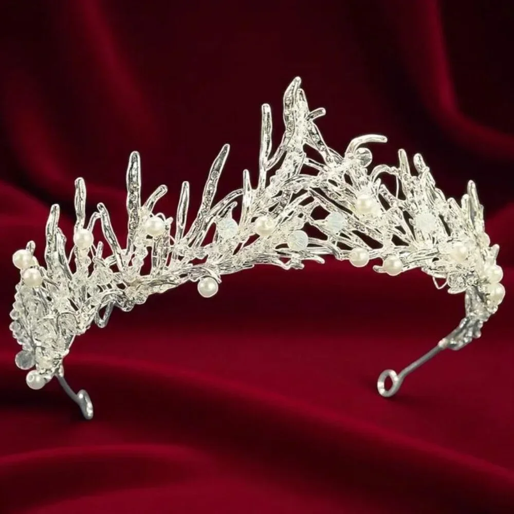 Crystal Bridal Crown | Tall Queen Wedding Tiara