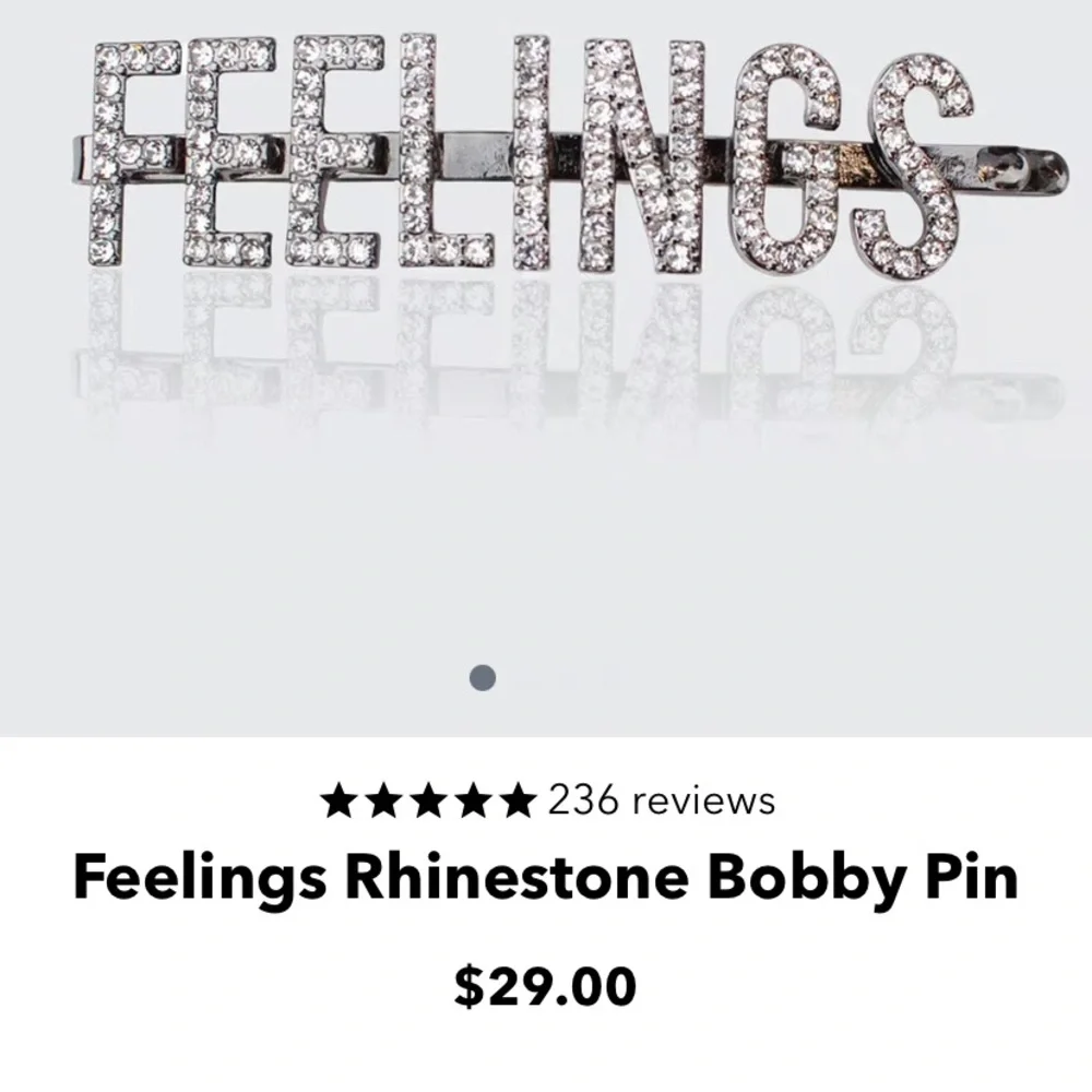 Kitsch rhinestone Feelings barrette/Bobby. Retsil‎ 29