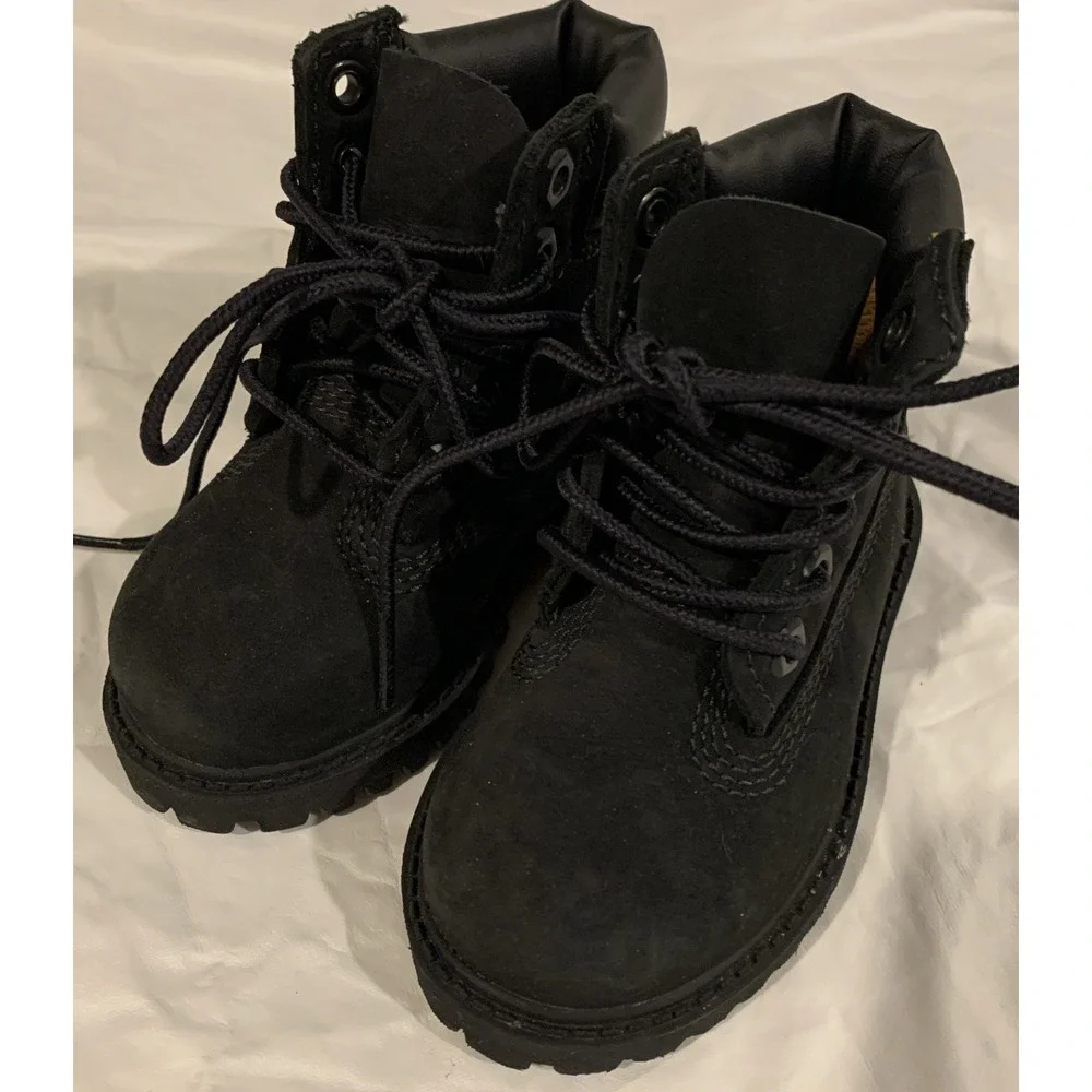 Timberland Premium Waterproof Black Nubuck Toddler‎ Outdoor Boots Size 5 12807