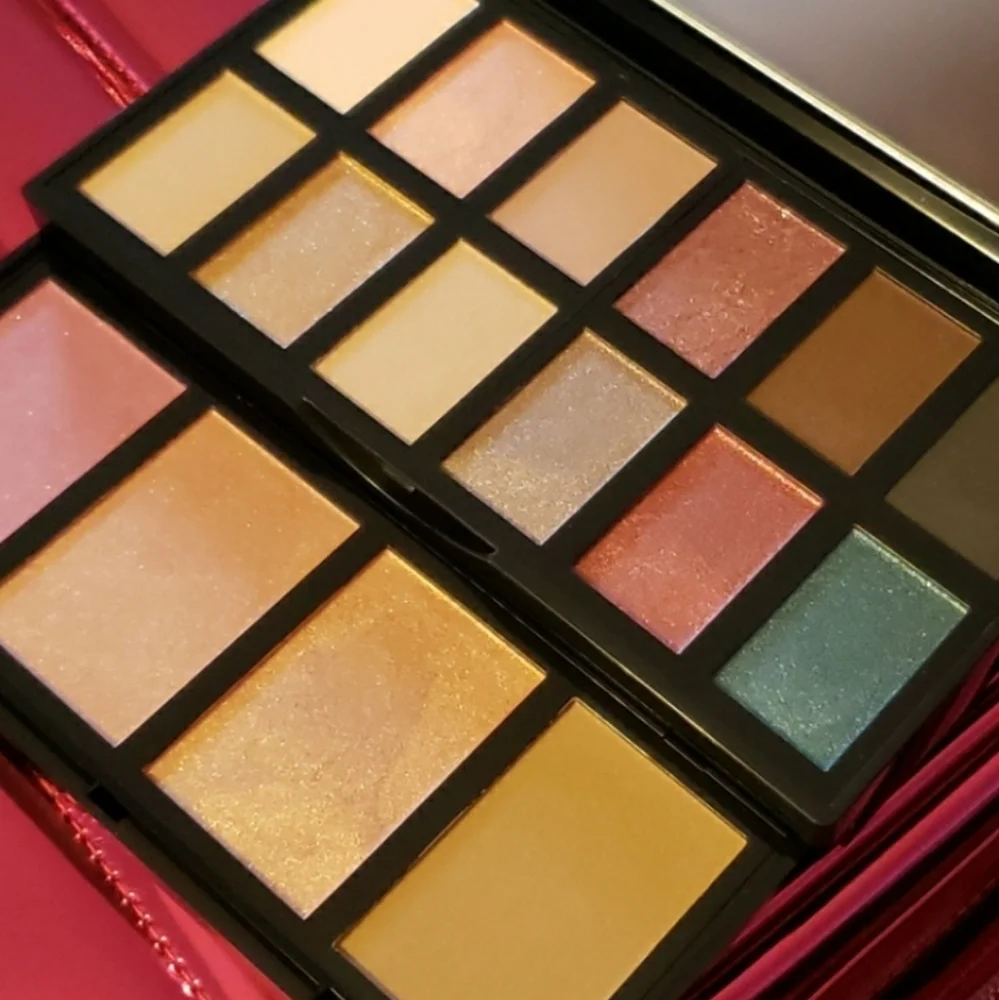 LANCÔME EYE & CHEEK PALETTE IN ONE & DUAL ENDED MAKEUP SHADOW & BLUSH BRUSH