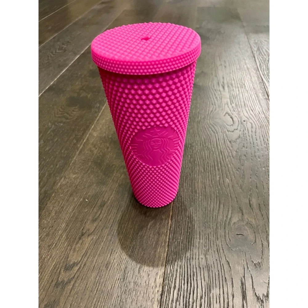 Starbucks Fall 2021 Matte Neon Pink Studded Venti 24oz Tumbler Cold‎ Cup