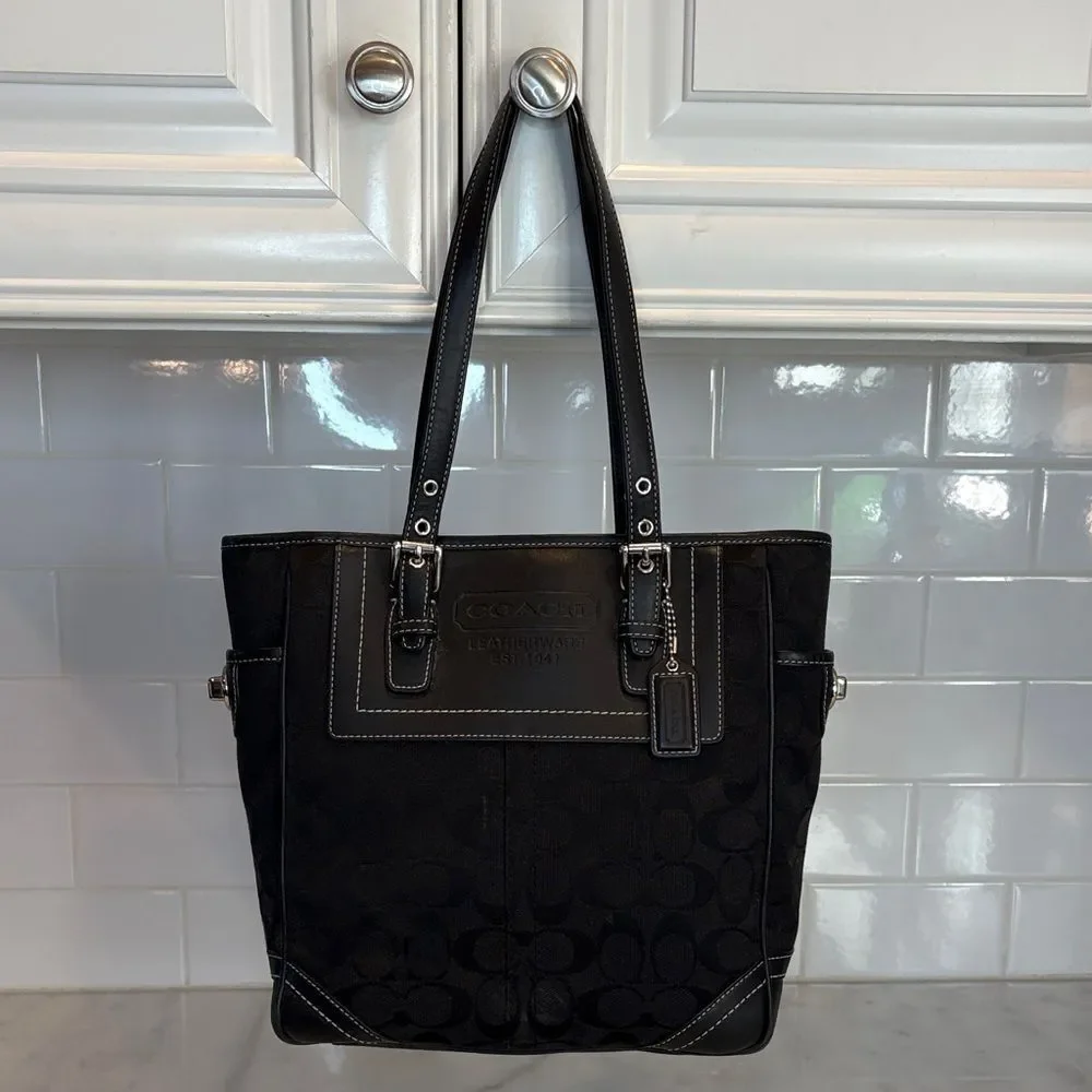 Coach Bag Purse Handbag Y2K Jacquard Signature Hampton Gallery Shopper Tote