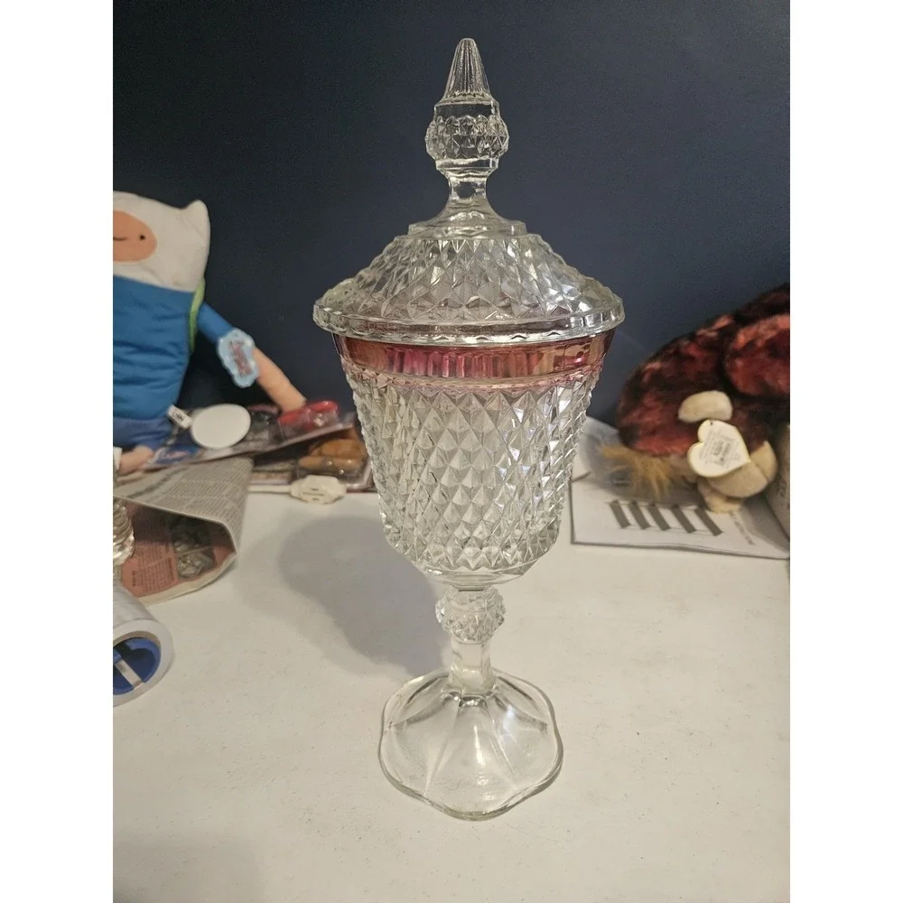 Indiana Glass Diamond Point Ruby Flash 15