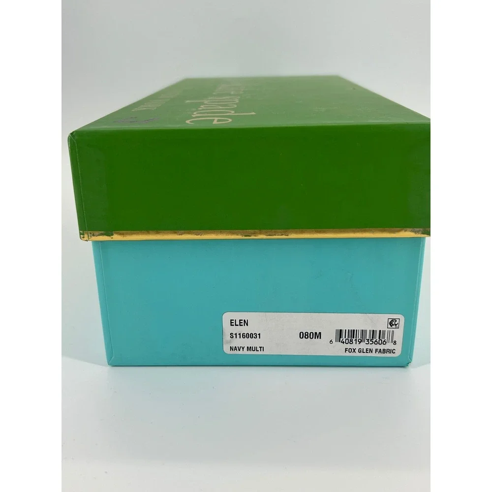 Kate Spade Elen Flats Size 8 Navy‎ Multi Fox Print Pom Pom New In Box
