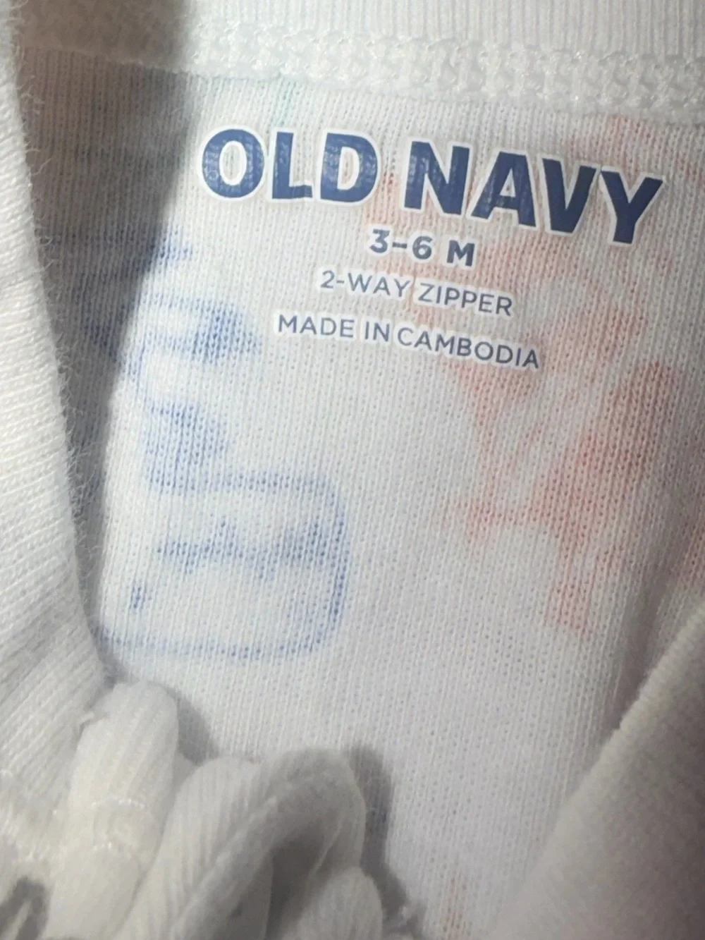 Old Navy White Footed One-Piece with Multicolor Dinosaur Print 100% cotton
