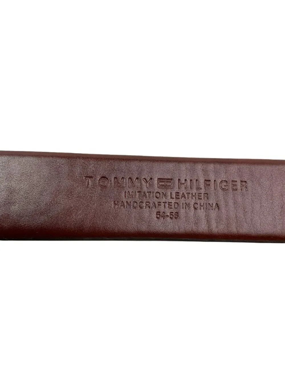 New Tommy Hilfiger Soft Faux Leather Belt Mens 54-55 Brown