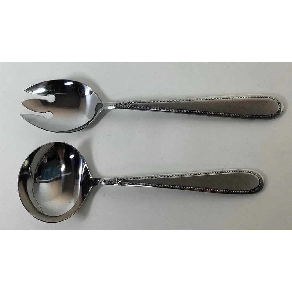 Stanley Roberts Rogers Co.‎ Beaded Excellence Korea Stainless Salad Fork & Spoon