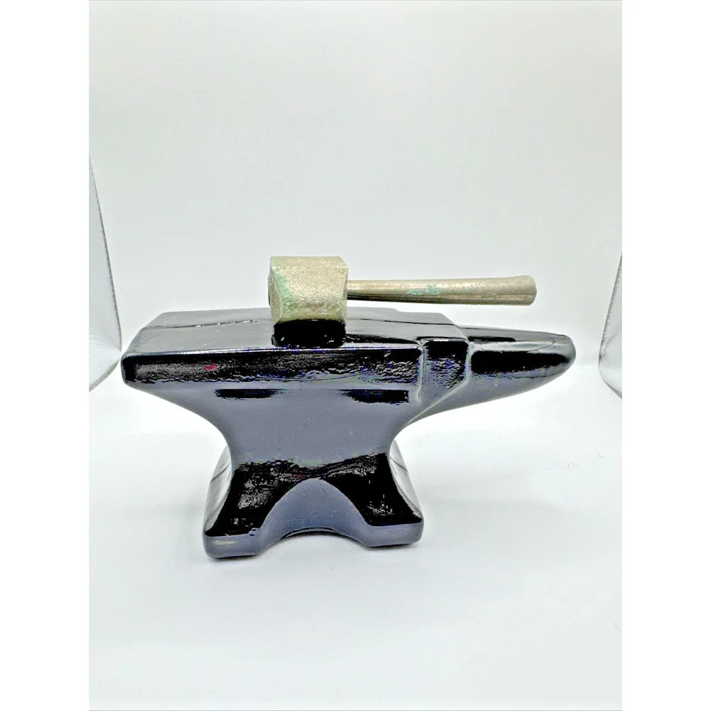 Vtg Avon Bottle 1972‎ Blacksmith's Anvil Hammer Leather After Shave Empty