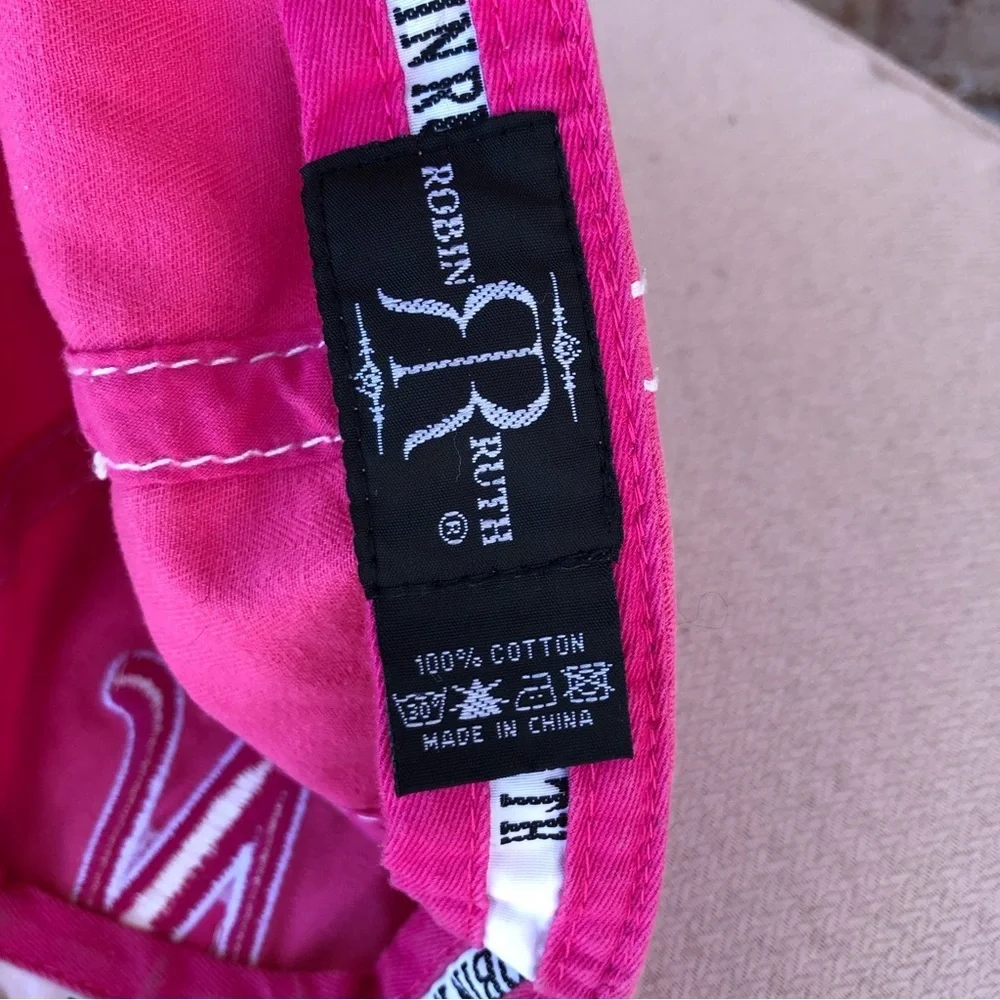Robin Ruth 100% Cotton Pink Nashville Baseball Hat Cap Rhinestone Adjustable‎
