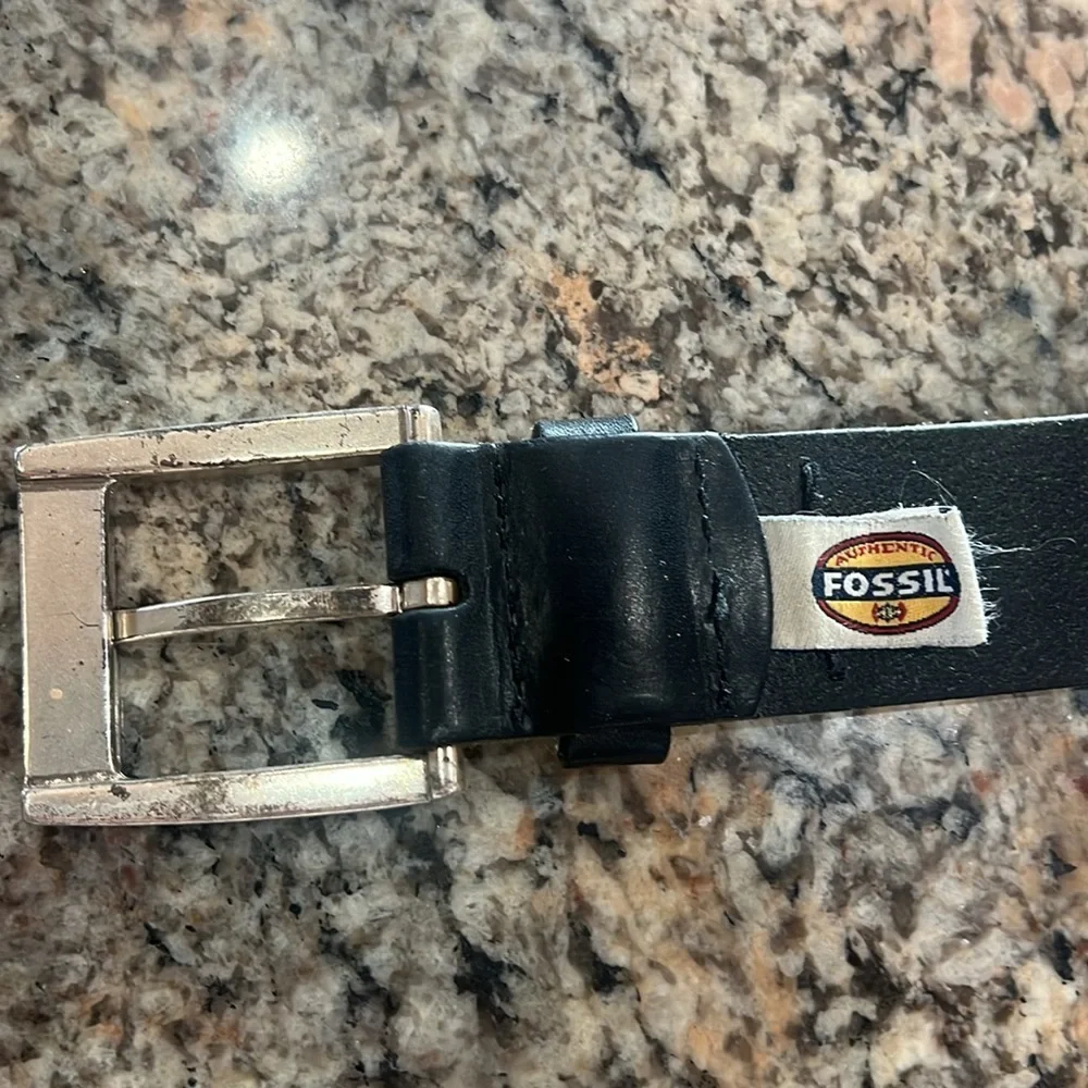 Fossil Men's Black Leather Belt