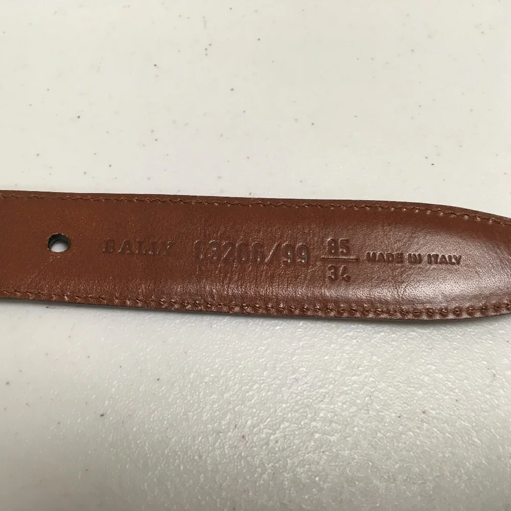 Bally Italy Brown Leather woven stretch belt 34