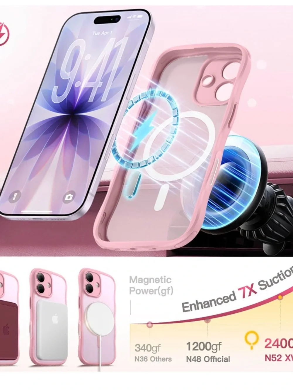I phone 17 case compatible with magsafe Light pink new