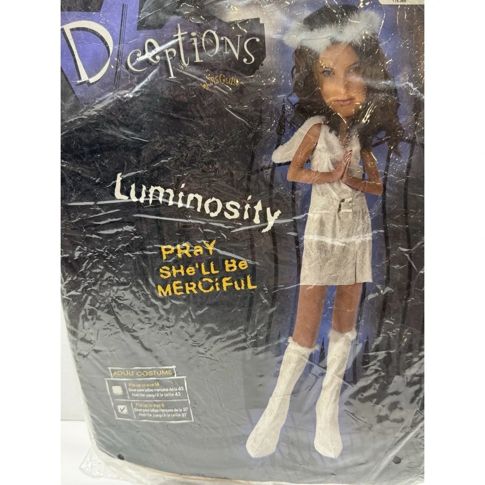 New Halloween Teens Luminosity Angel Costume Up To Size 9‎ Wings Light Up! Cool!