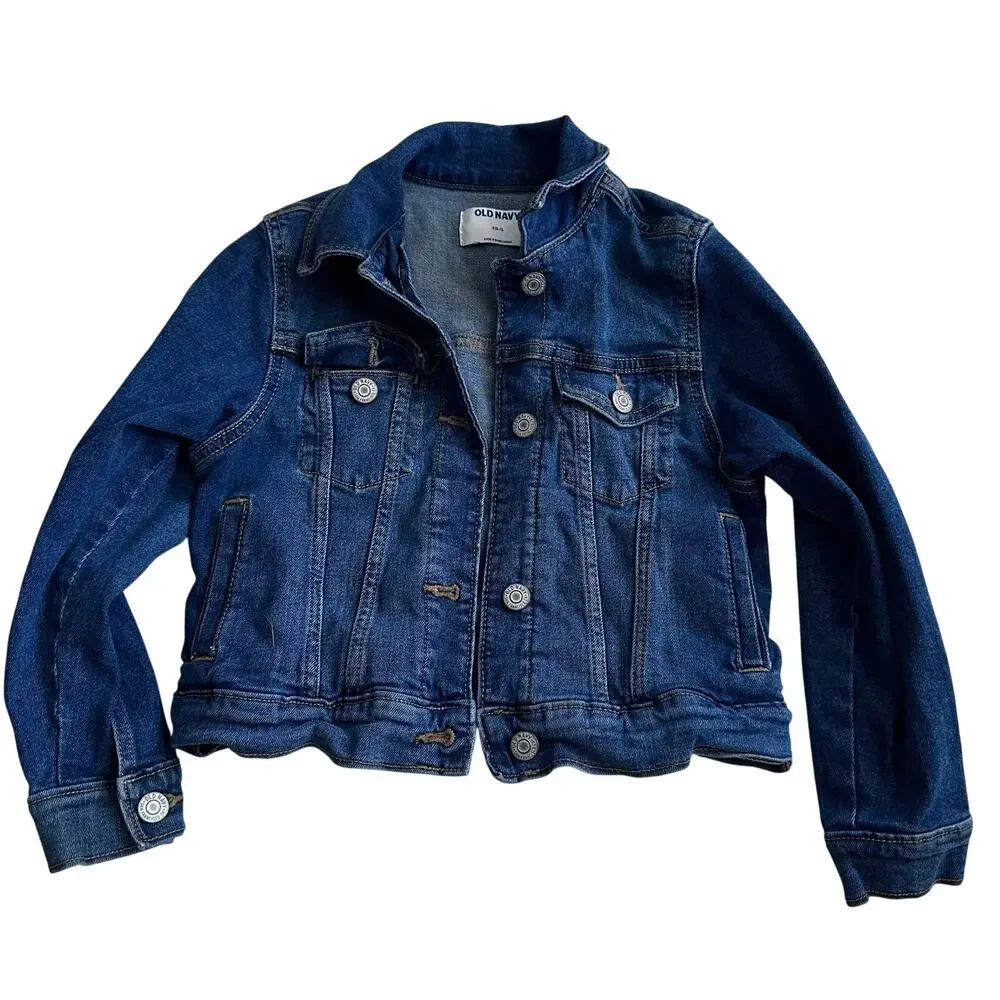 Old Navy Medium Wash Denim Jacket - Girls Size Small