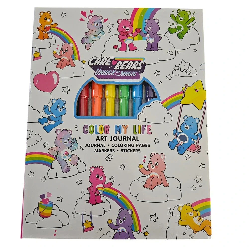 Care Bears Unlock the Magic Color‎ My Life Art Journal Set Markers Stickers NEW