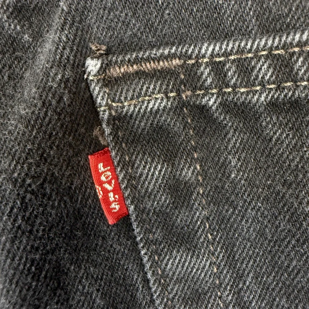 Levi's 505 Mens Regular Fit Black Jeans 38x32 (37x31) Straight Leg Denim Classic
