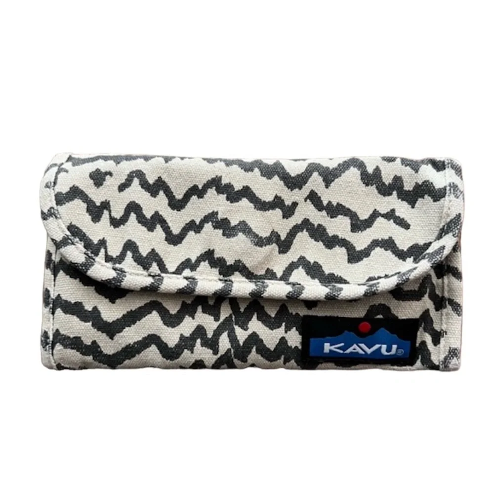 KAVU Big Spender Cotton Wallet in brown and cream