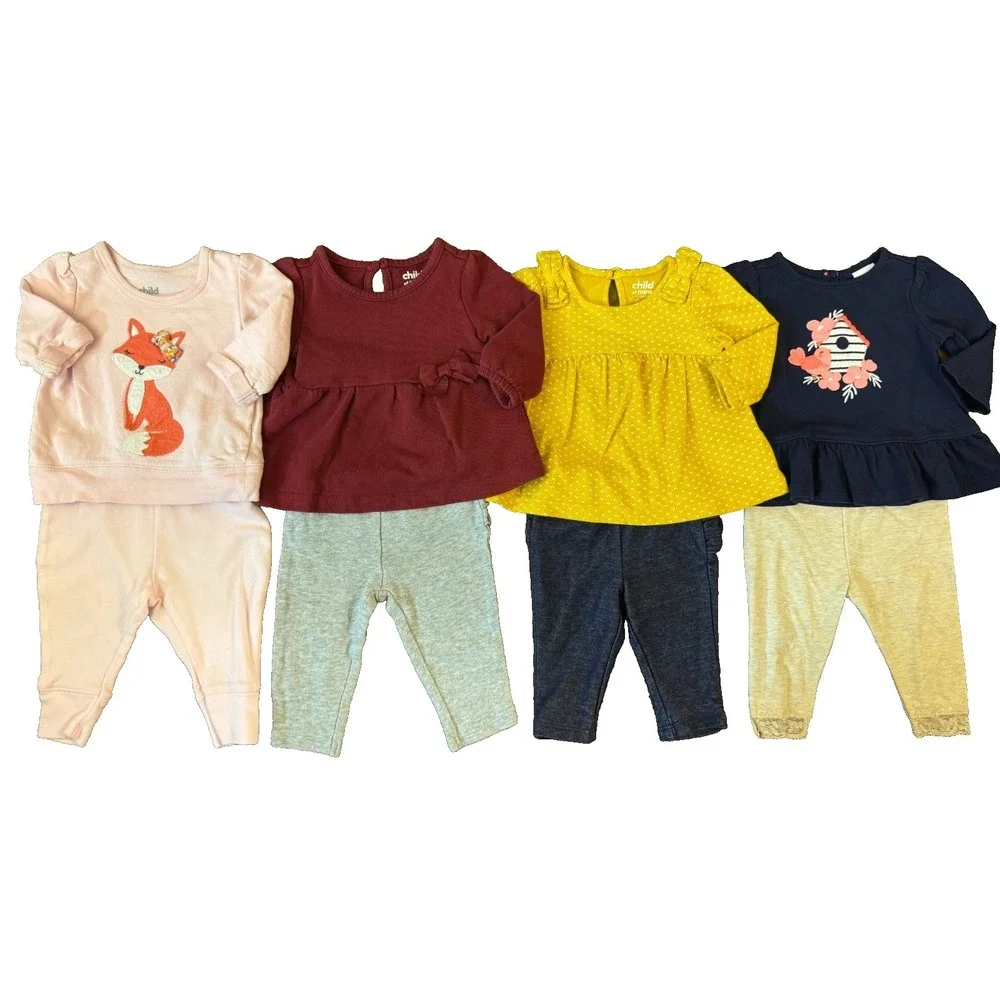 Baby Girl Clothes 0/3 Months‎ Pants Bodysuits Shirt Outfits Long Sleeve Lot Fox