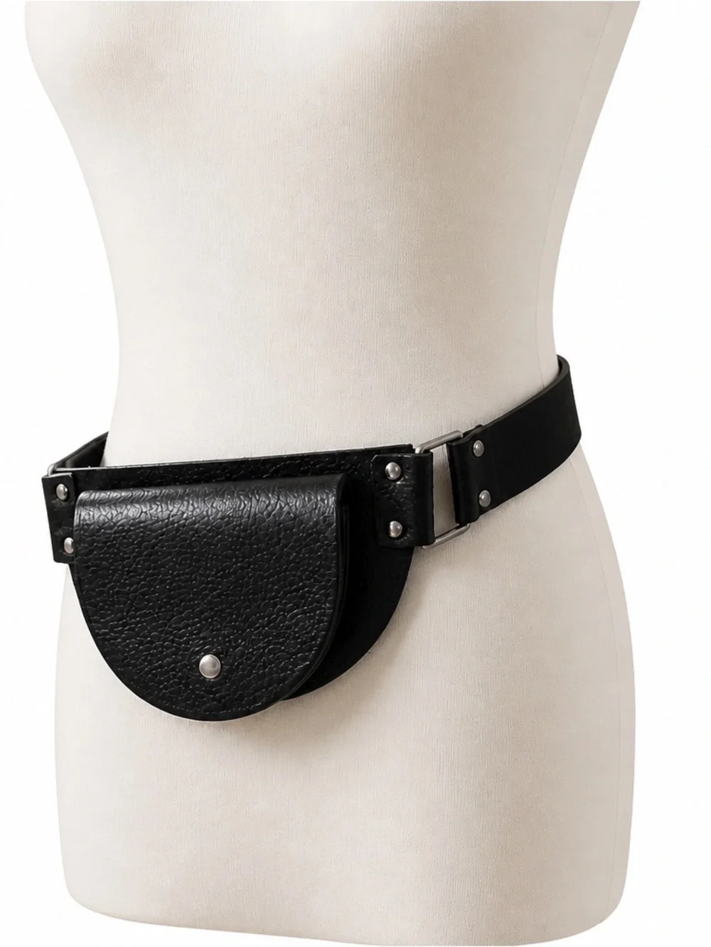 Genuine Leather Belt Bag Waist Pouch Black Utility Belt‎ Festival Goth Boho