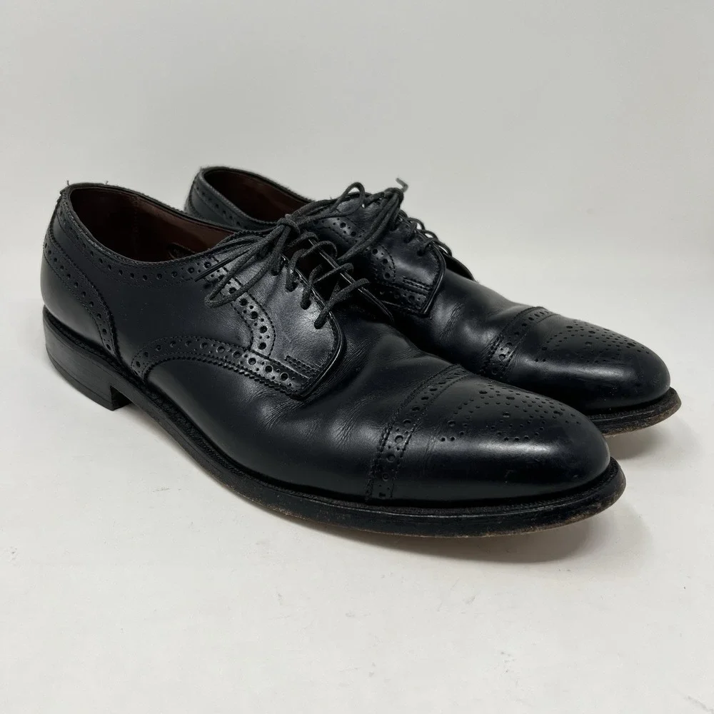 Allen Edmonds Men's Size 9.5 AAA Sanford‎ Dress Shoes Cap Toe Derby Oxford Black