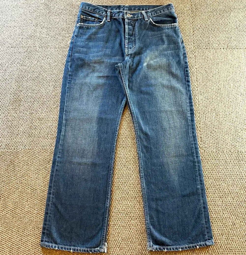 Banana Republic Men’s Jeans Straight Fit Blue Denim Medium Wash Button Fly