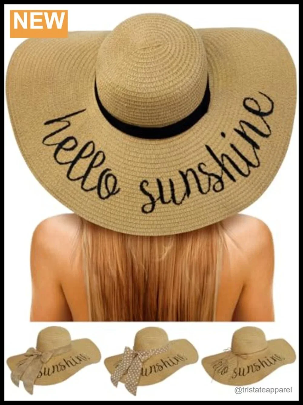 Floppy Wide Brim Straw Sun Hat for Women, Adjustable Beach Hat with Chin Strap,
