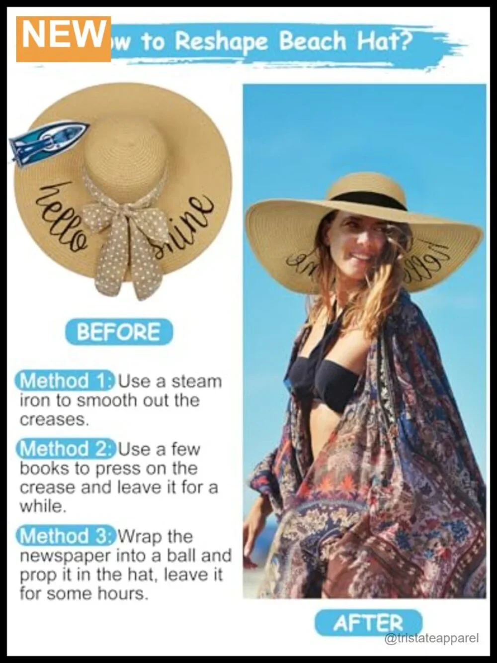 Floppy Wide Brim Straw Sun Hat for Women, Adjustable Beach Hat with Chin Strap,