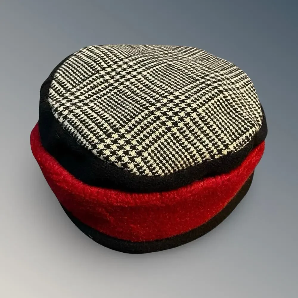 LipGloss Productions Suzy Peabody Tall Fleece Beanie Pillbox Hat Polartec Red