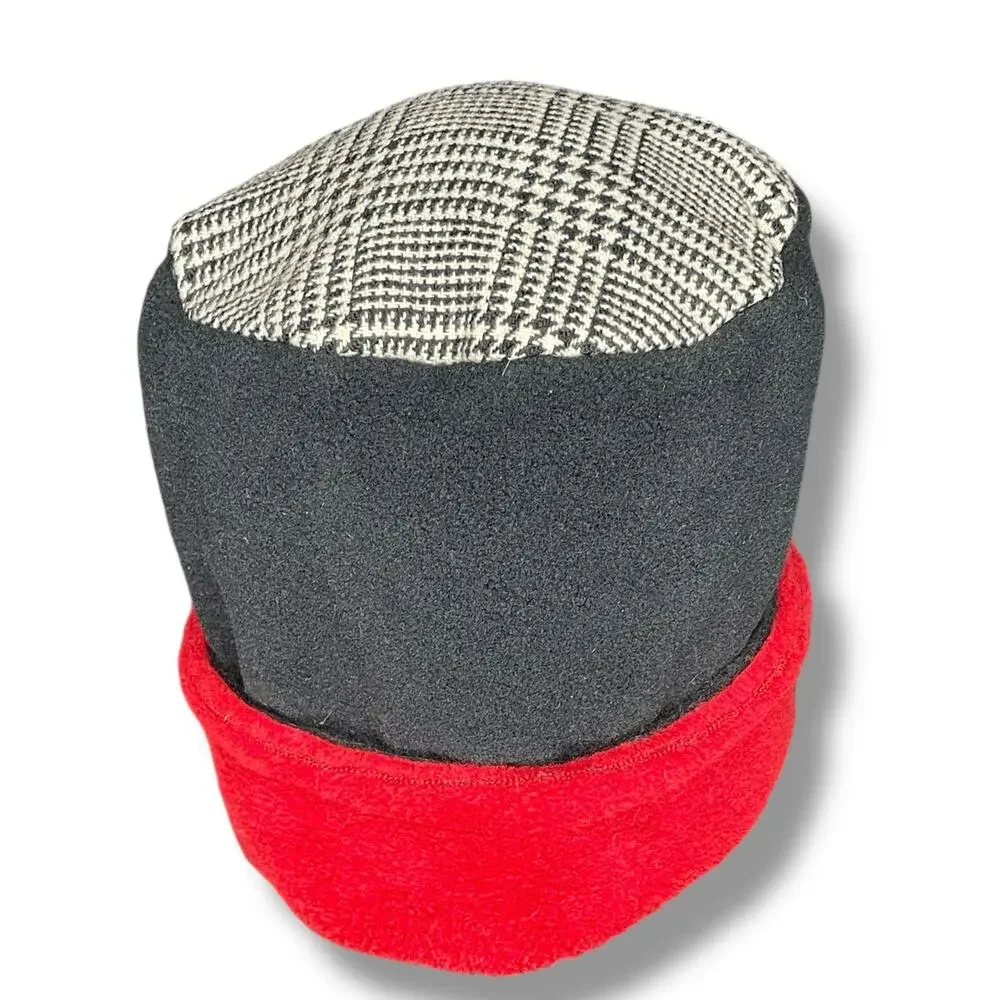 LipGloss Productions Suzy Peabody Tall Fleece Beanie Pillbox Hat Polartec Red