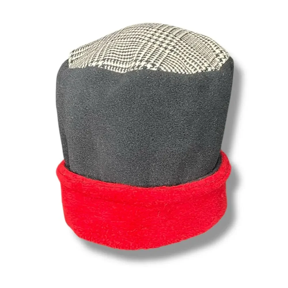 LipGloss Productions Suzy Peabody Tall Fleece Beanie Pillbox Hat Polartec Red