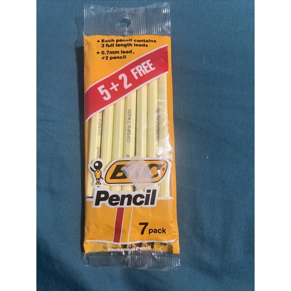 1987 Vintage BiC Pack Of 7 NON REFILLABLE .7mm Mechanical Pencils MPP5J - France