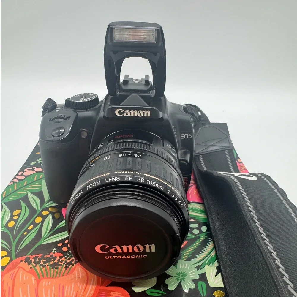 Canon EOS Digital SLR Camera EF 28-105mm Ultrasonic Lens Charger Case Bundle