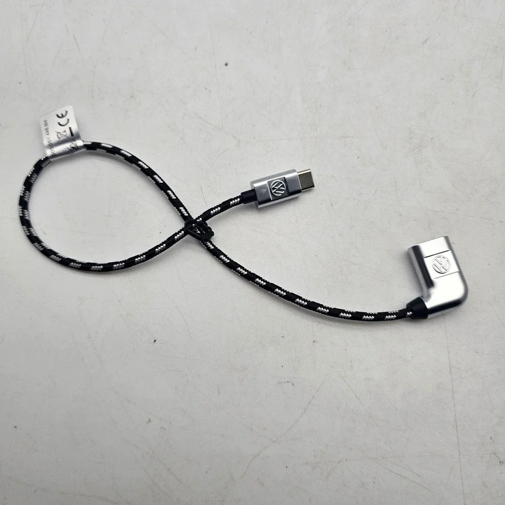 Volkswagen OEM USB-C USB Female Braided Cable Adapter 000.051.446.BH Black OEM