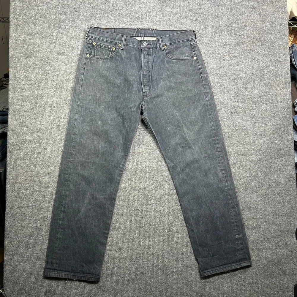 Levi's‎ 501 Jeans Men's Gray Denim Straight Pockets Button Fly Classic - 38X30