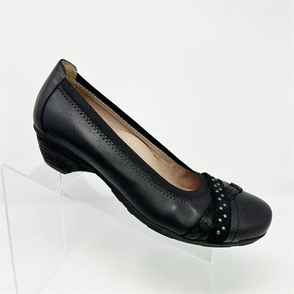 ABEO Nellie B.I.O. System Nellie Women's Wedge Pumps Black Studded Size 8M