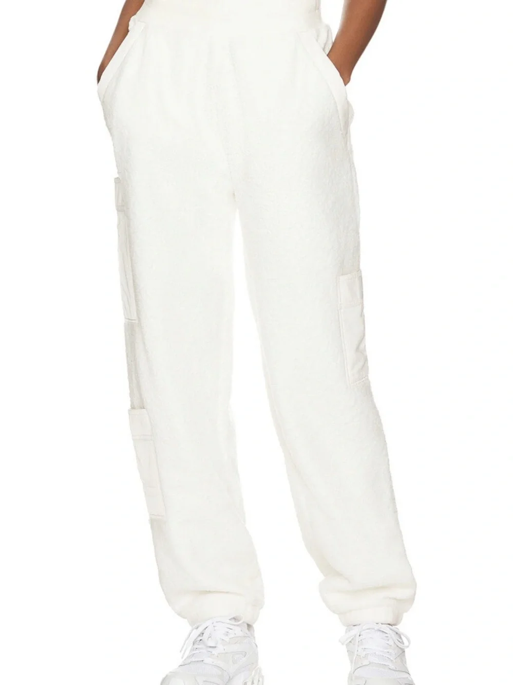 ALO Micro Sherpa High Waist Solstice Sweatpant in Ivory