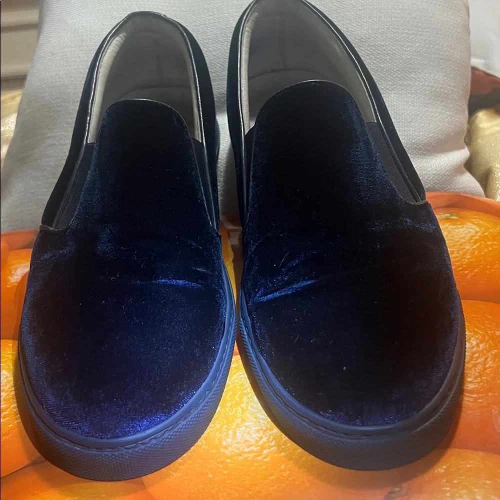 Del Toro Navy Velvet Slipper II- Rubber Sole- Made in Italy Size 12