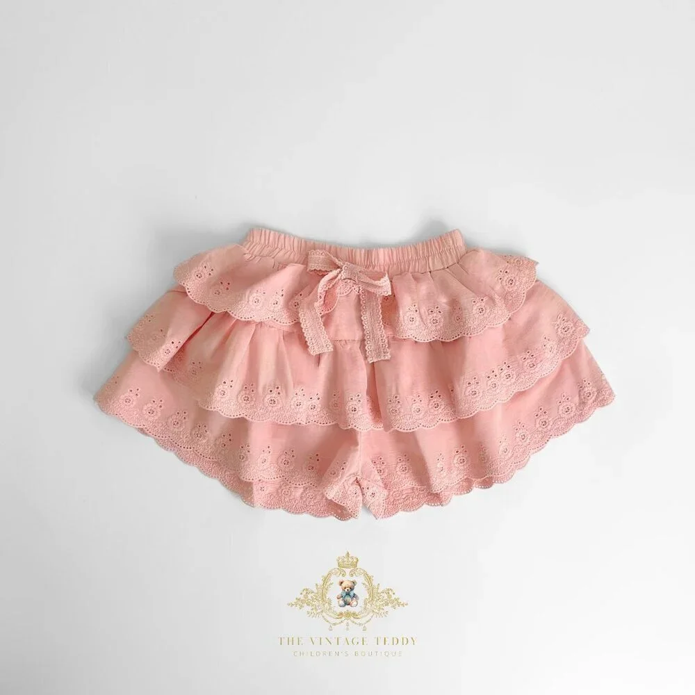 NWT Pretty Girls Eyelet Lace Embroidered Skort Skirt & Shorts Bohemian Blush 6Y