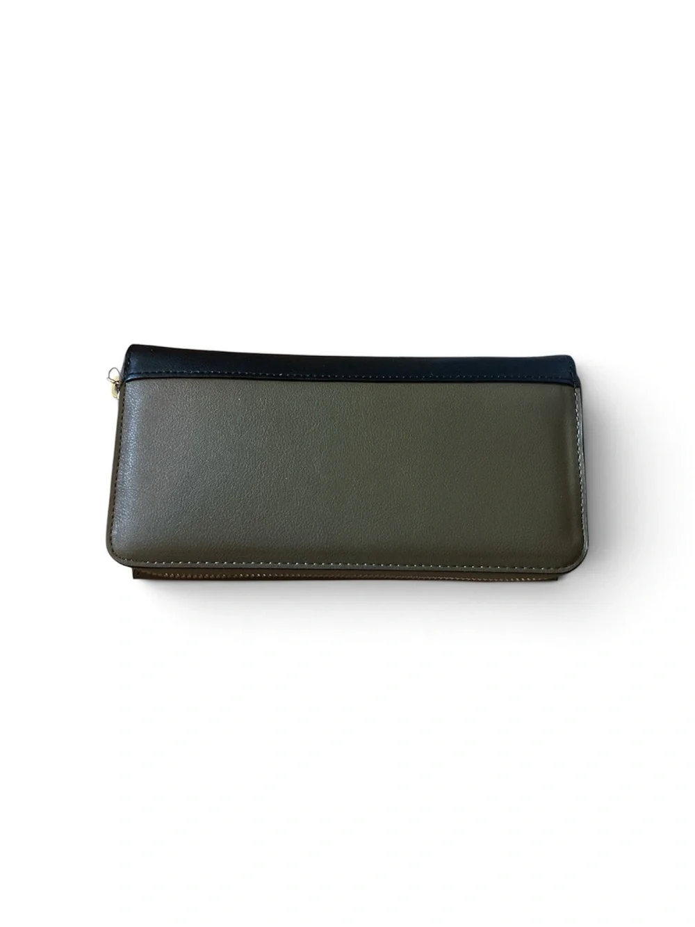 GUESS Dark Olive Green Brownish Women's Continental Wallet with Gold Logo