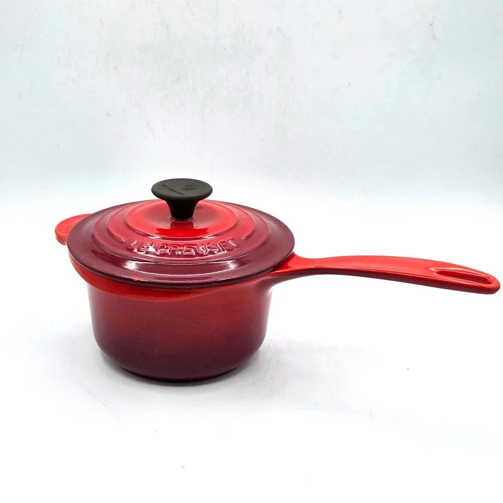Le Creuset Signature Enameled Cast Iron 1.75 qt Saucepan Cerise (Red) France