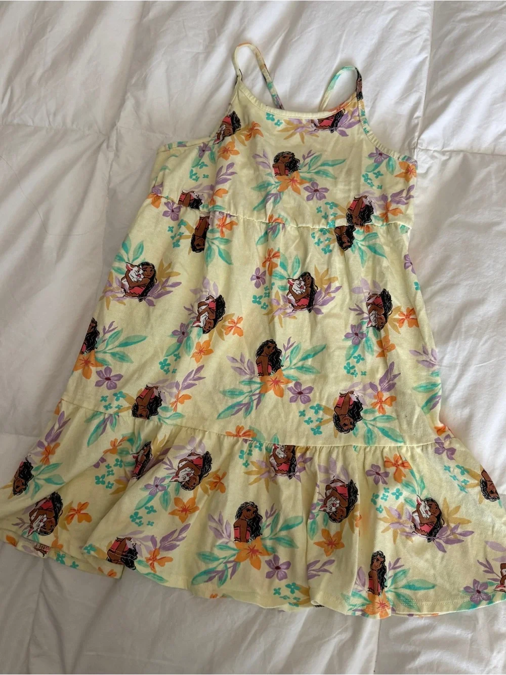 Disney | Girl’s 6 | Yellow Floral Dress with Moana Character Print