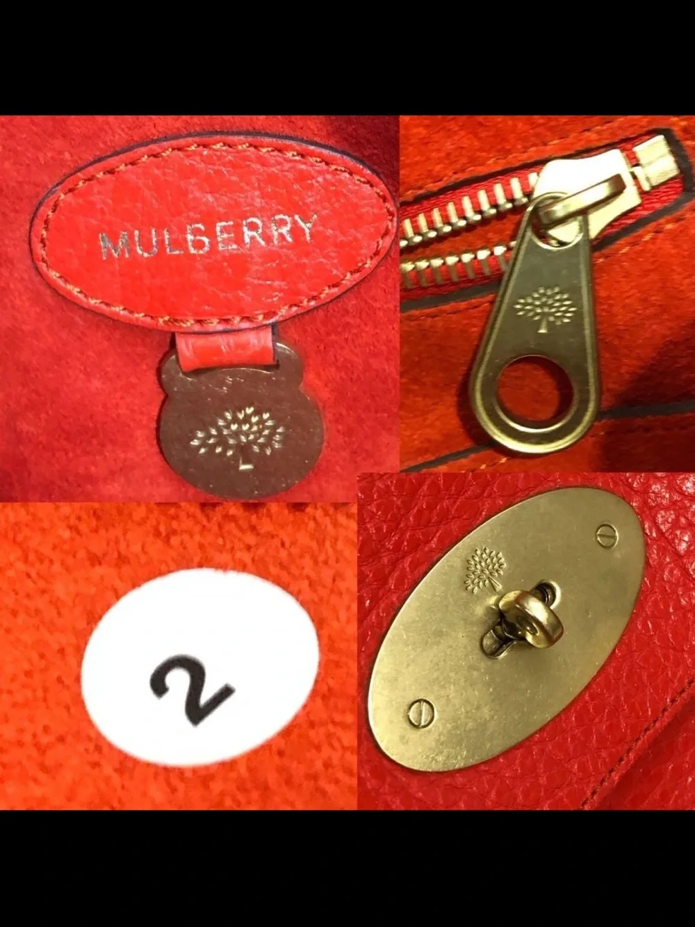 Mulberry Red Leather Bayswater Satchel