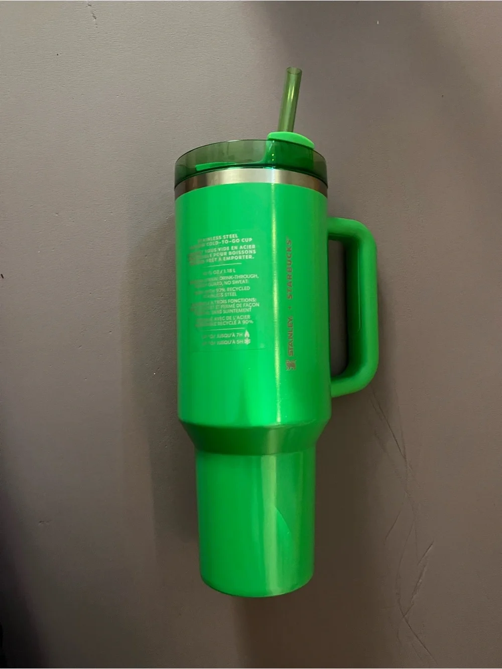 Brand new never used green Starbucks Stanley with straw