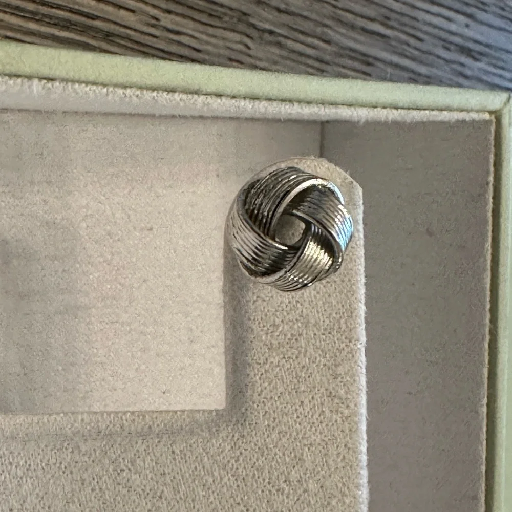 Silver Knot Earrings Statement Jewelry