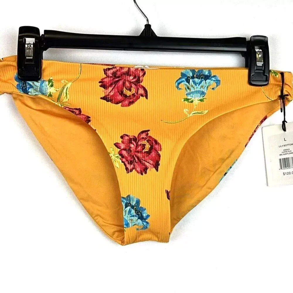 Onia Womens Lilly Swim Bottom Sunflower (Orangish-Yellow Color) Size Large