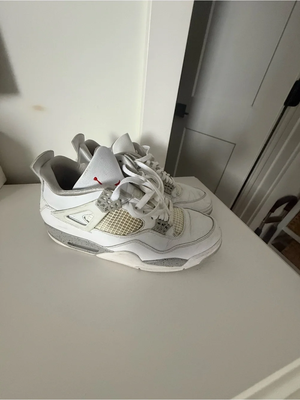 Jordan White and Grey Retro Basketball Sneakers